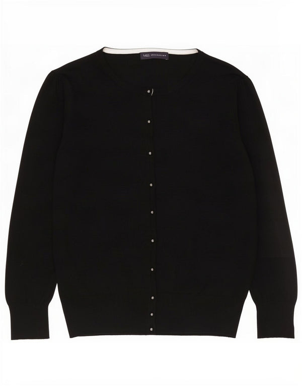 Marks & Spencer Womens Cardigan Sweater UK 16 Large Black Viscose
