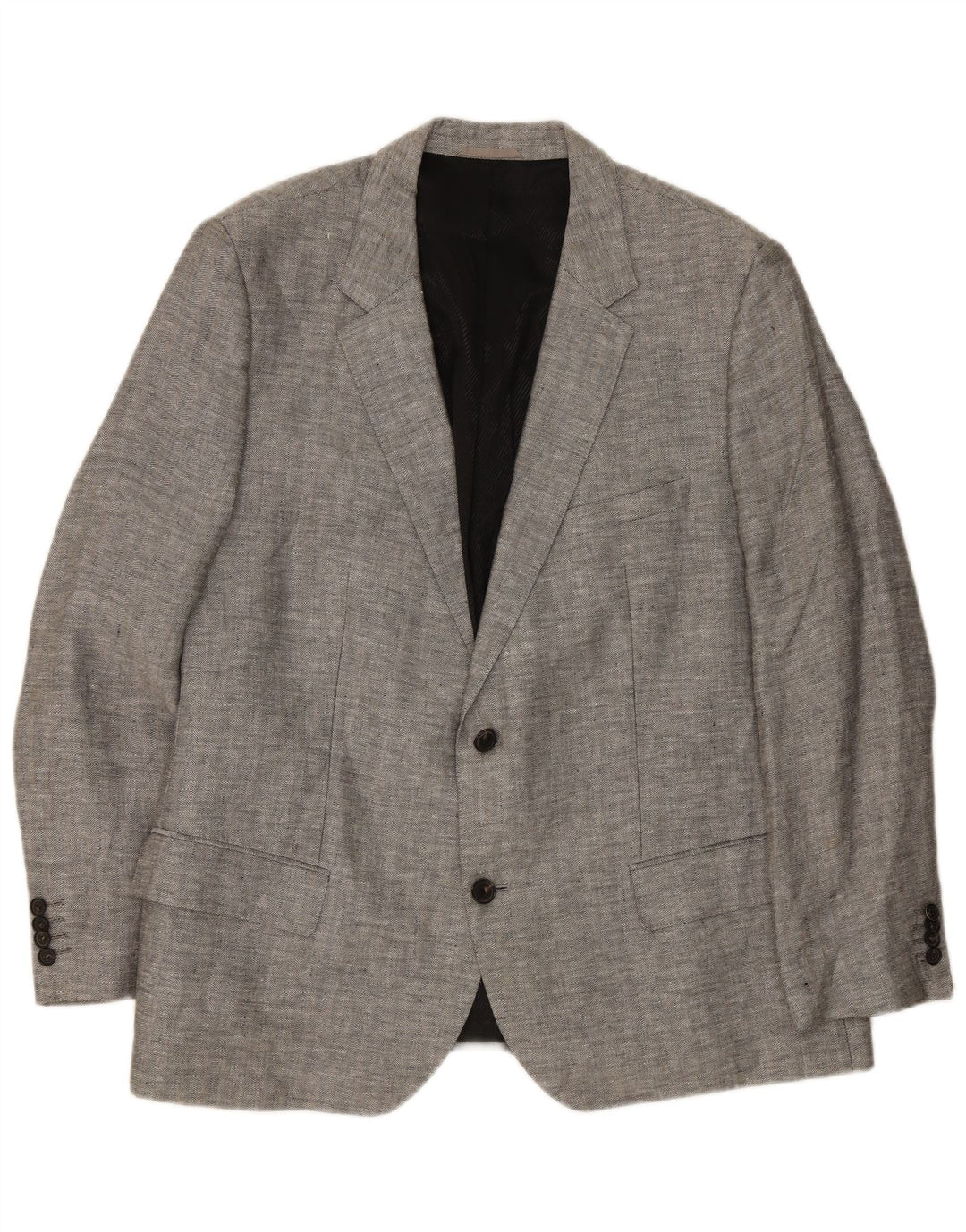 Hugo Boss Mens 2 Button Blazer Jacket EU 62 6XL Grey Linen