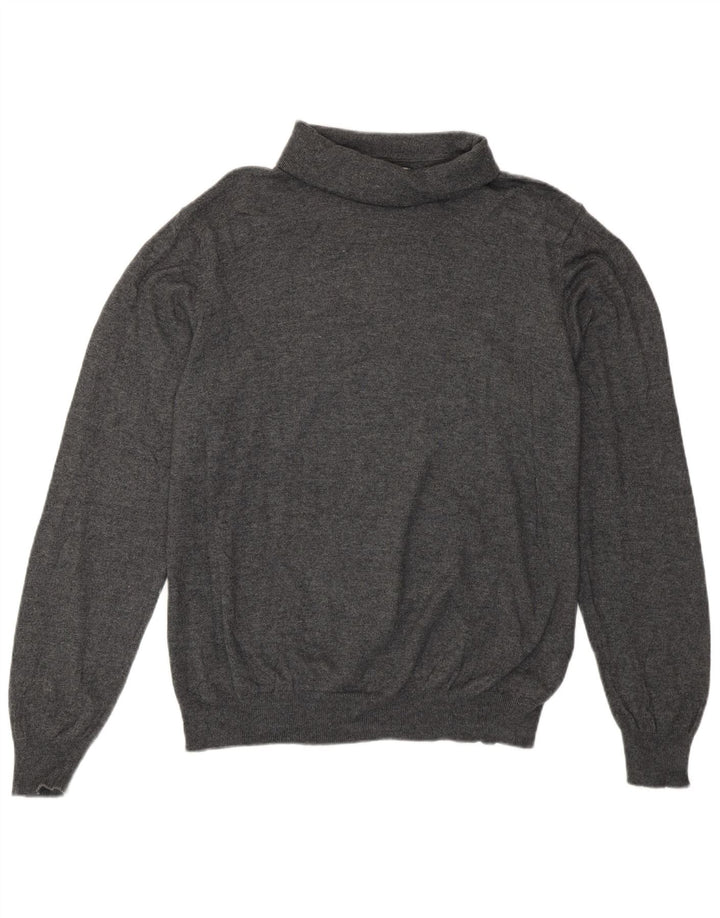 Marks & Spencer Womens Roll Neck Jumper Sweater UK 14 Large Grey
