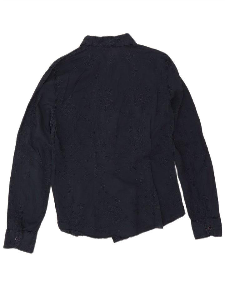 Marlboro Classics Womens Shirt EU 44 XL Navy Blue Floral