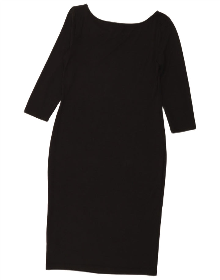 Gap Womens 3/4 Sleeve Sheath Dress UK 10 Small Black Polyester
