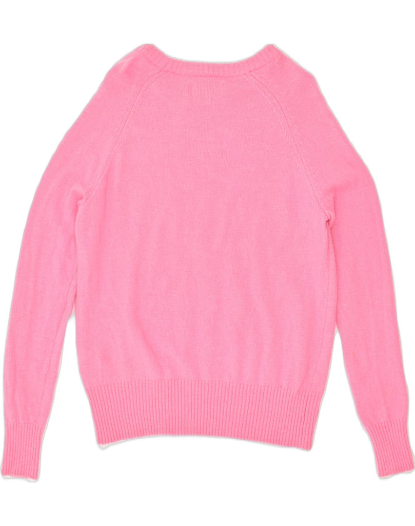 SUPERDRY Womens Boat Neck Jumper Sweater UK 12 Medium Pink Nylon | Vintage Superdry | Thrift | Second-Hand Superdry | Used Clothing | Messina Hembry 