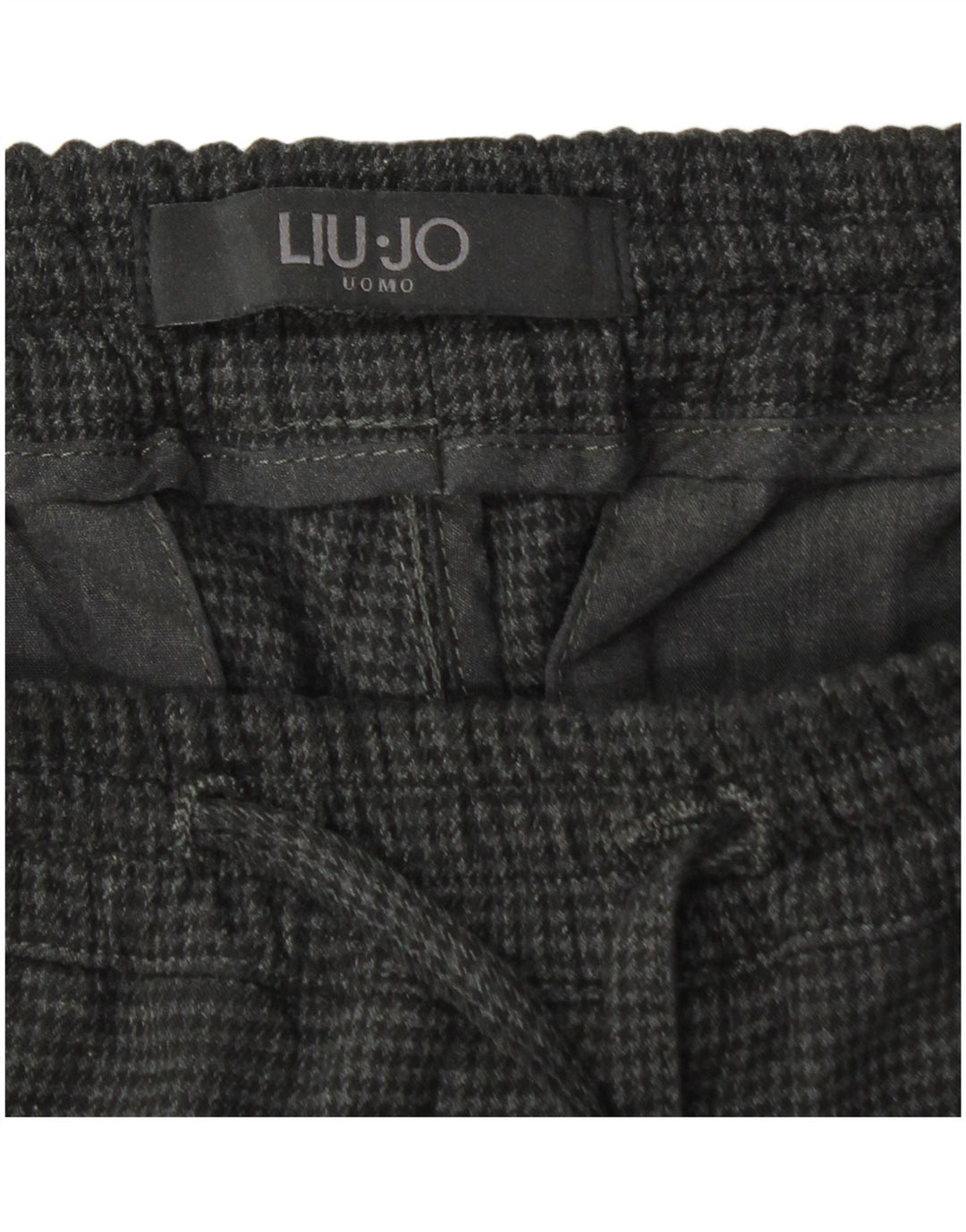 Liu Jo Mens Joggers Chino Trousers W30 L27 Grey Houndstooth