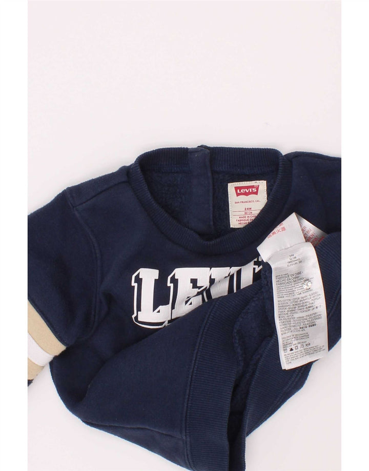 Levi's Baby Boys Sweatshirt Jumper 18-24 Months Navy Blue Colourblock