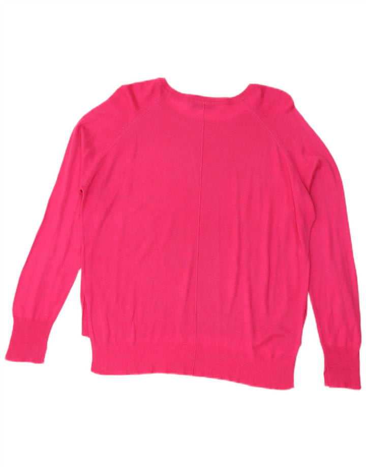 Zara Womens Oversized Boat Neck Jumper Sweater UK 14 Medium Pink