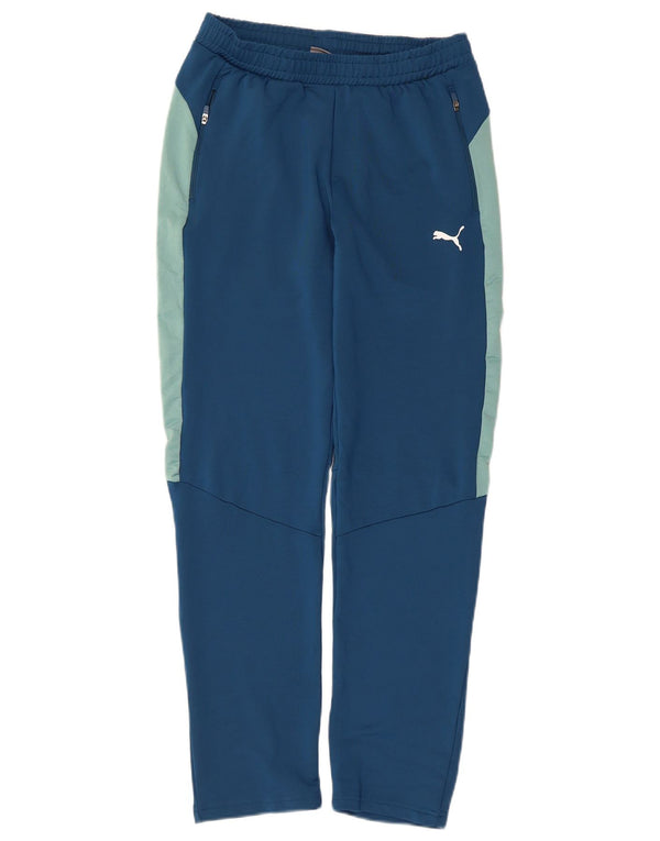 Puma Boys Tracksuit Trousers 13-14 Years Blue Colourblock Polyester