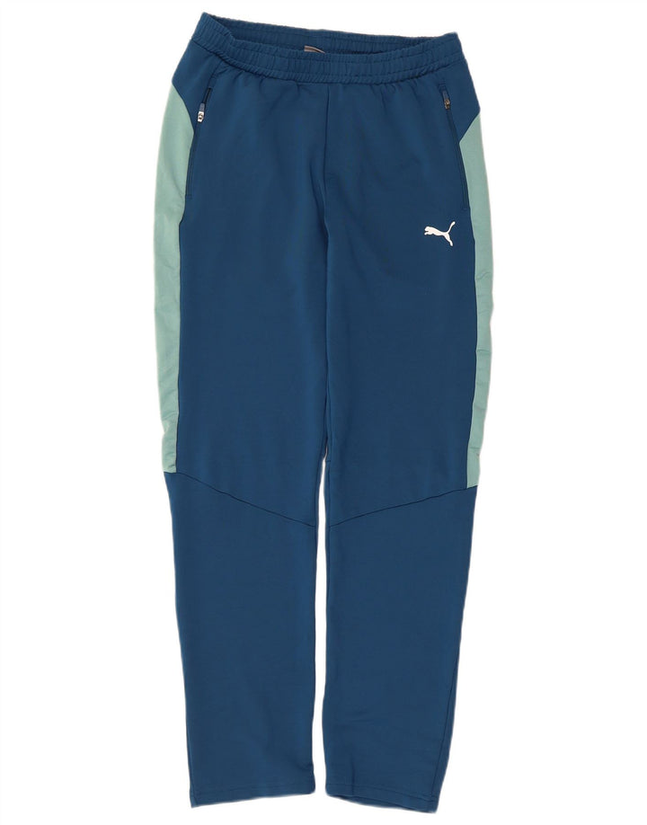 Puma Boys Tracksuit Trousers 13-14 Years Blue Colourblock Polyester
