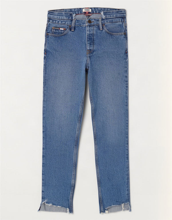 Tommy Hilfiger Womens Distressed Slim Jeans W28 L28 Blue Cotton