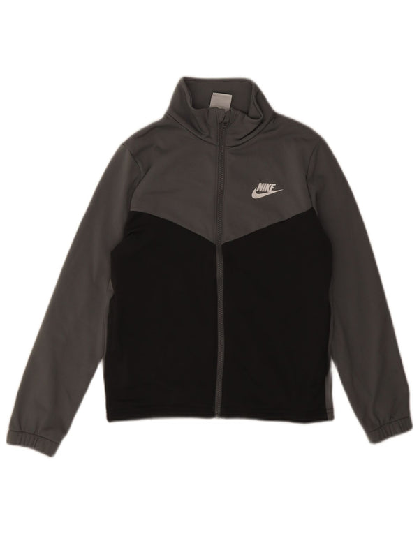 Nike Boys Graphic Tracksuit Top Jacket 10-11 Years Medium Grey Colourblock