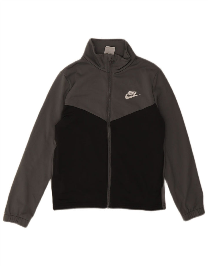 Nike Boys Graphic Tracksuit Top Jacket 10-11 Years Medium Grey Colourblock