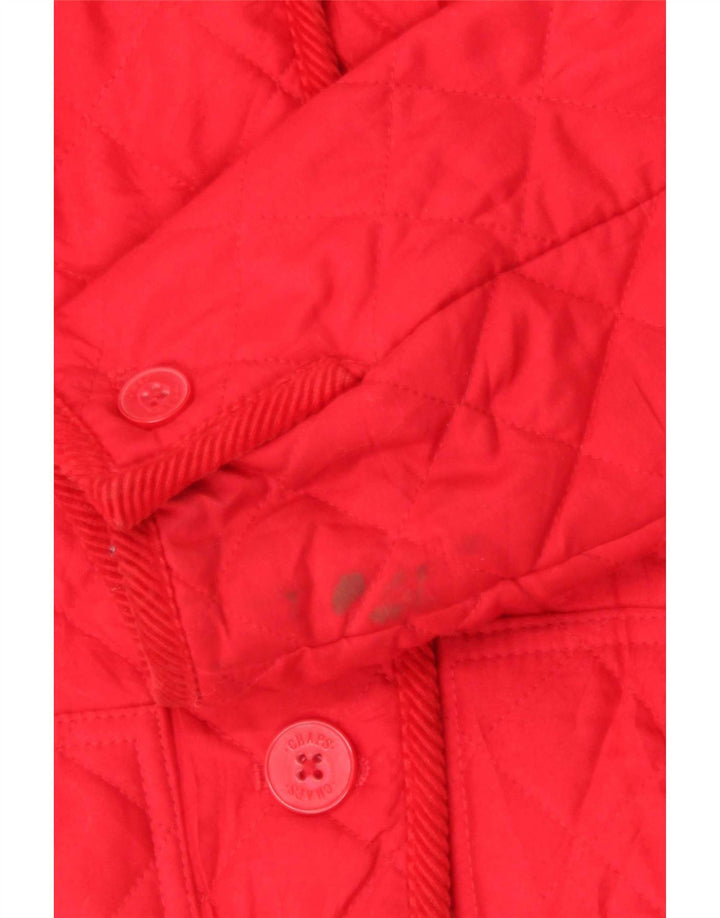 Chaps Womens Quilted Jacket UK 10 Small Red Polyester
