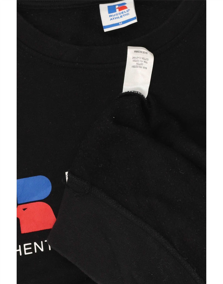 Russell Athletic Mens Graphic Sweatshirt Jumper Medium Black Cotton