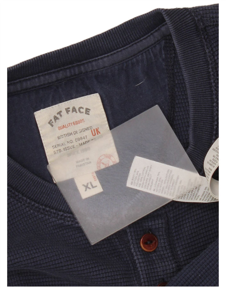 Fat Face Mens Top Long Sleeve XL Navy Blue Cotton