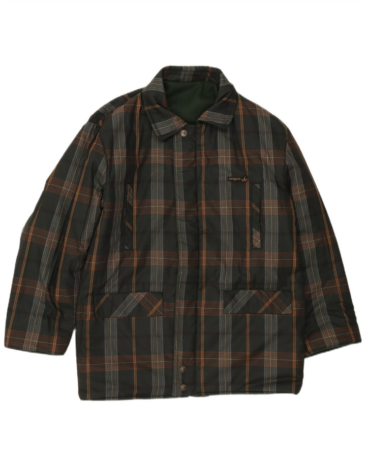 Navigare Mens Reversible Jacket UK 38 Medium Green Wool