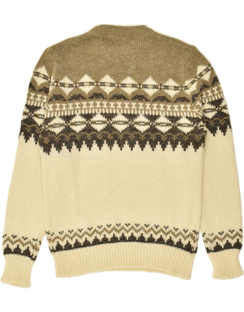 C&A Mens Crew Neck Jumper Sweater XL Beige Fair Isle Acrylic | Vintage C&A | Thrift | Second-Hand C&A | Used Clothing | Messina Hembry 