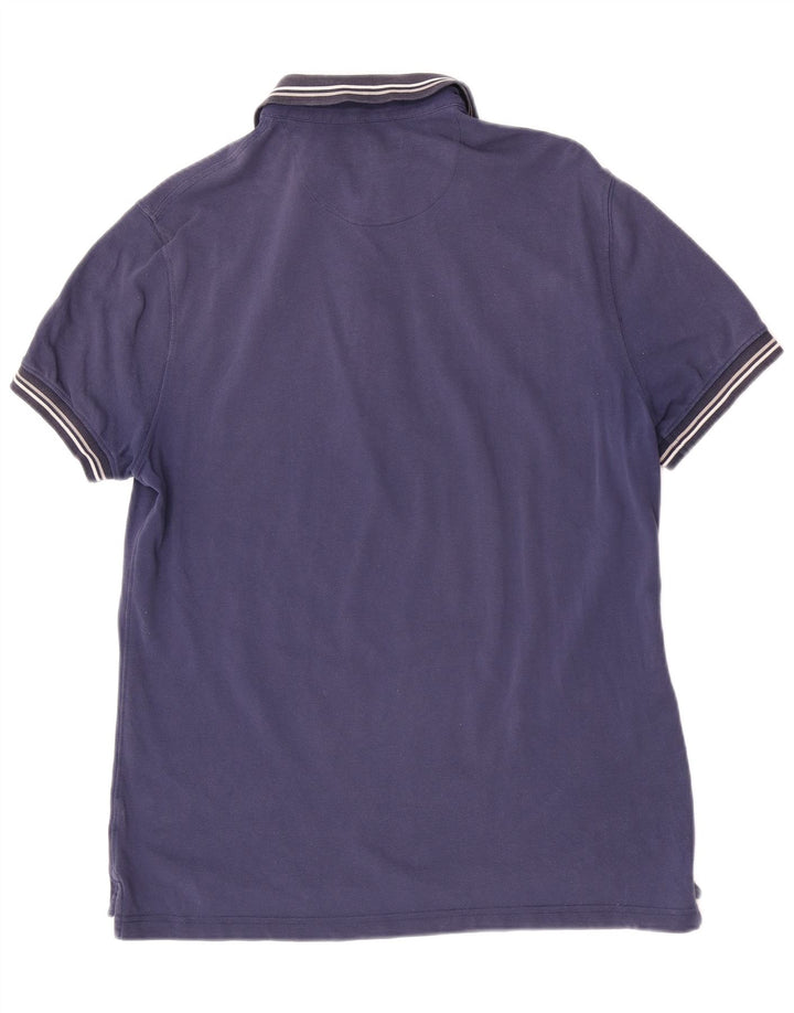 Massimo Dutti Mens Short Sleeve Regular Fit Polo Shirt Large Navy Blue