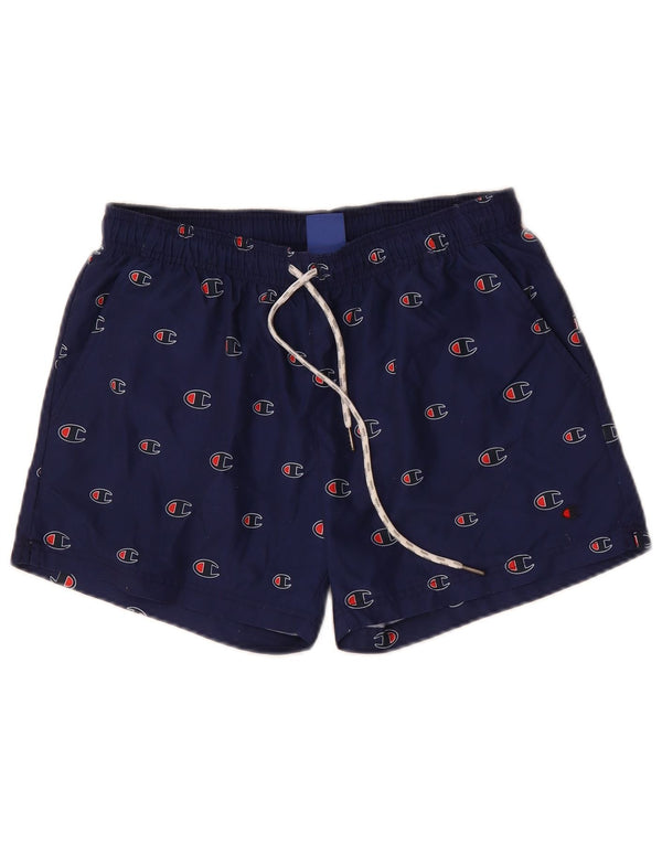 Champion Mens Graphic Swimming Shorts Medium Navy Blue Polyester