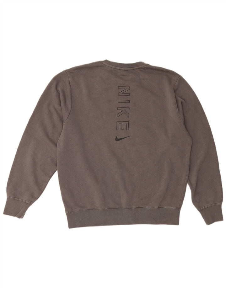 Nike Mens Graphic Sweatshirt Jumper Medium Grey Colourblock Cotton