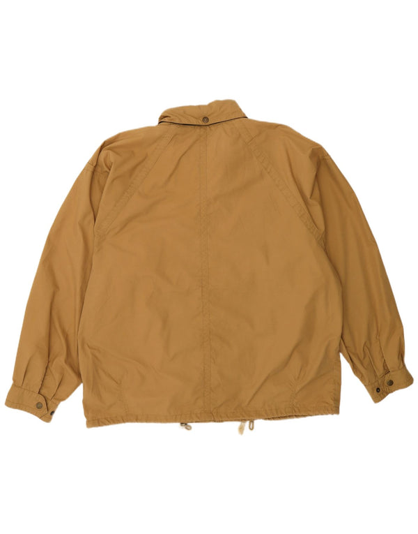 Stratos Mens Hooded Bomber Jacket UK 40 Large Beige Polyester