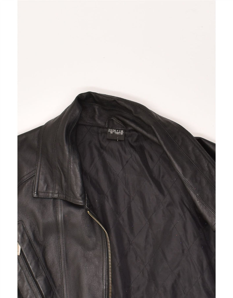 VINTAGE Mens Leather Jacket UK 40 Large Black Leather | Vintage Vintage | Thrift | Second-Hand Vintage | Used Clothing | Messina Hembry 