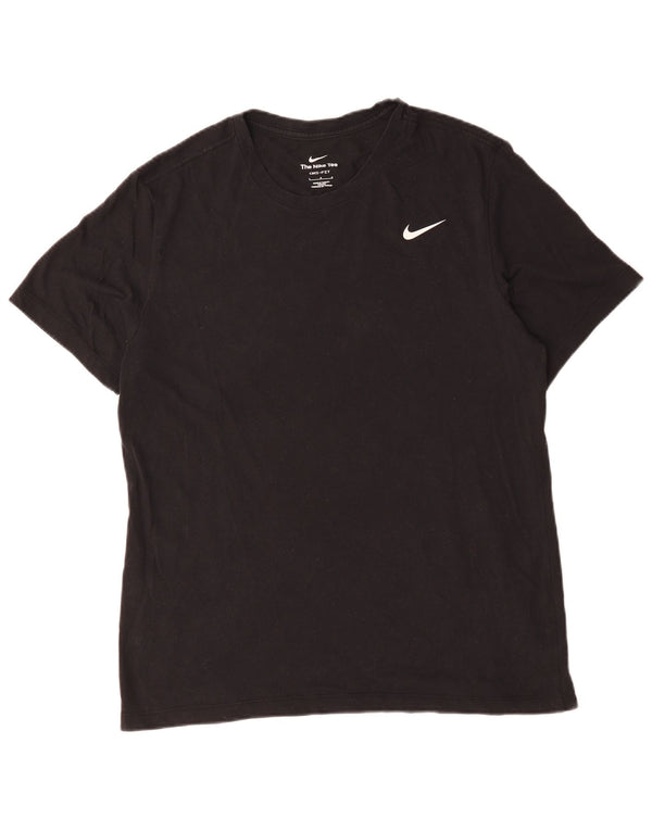 Nike Mens Dri Fit T-Shirt Top Large Black Cotton