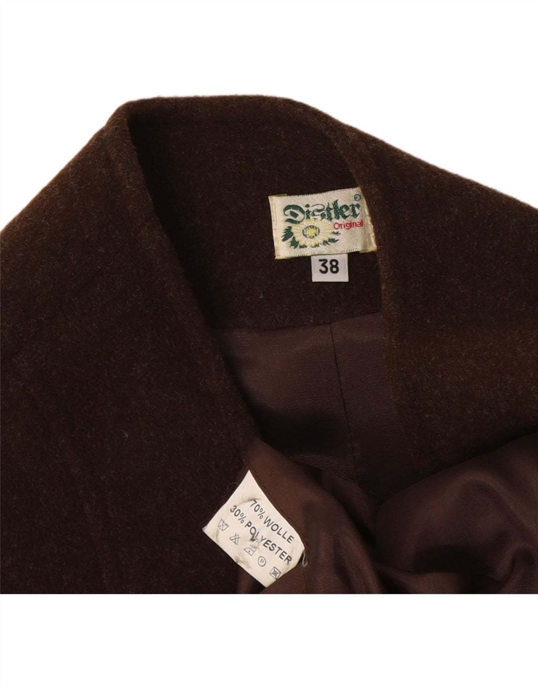 Distler Womens Trachten Waistcoat EU 38 Medium Brown Wool