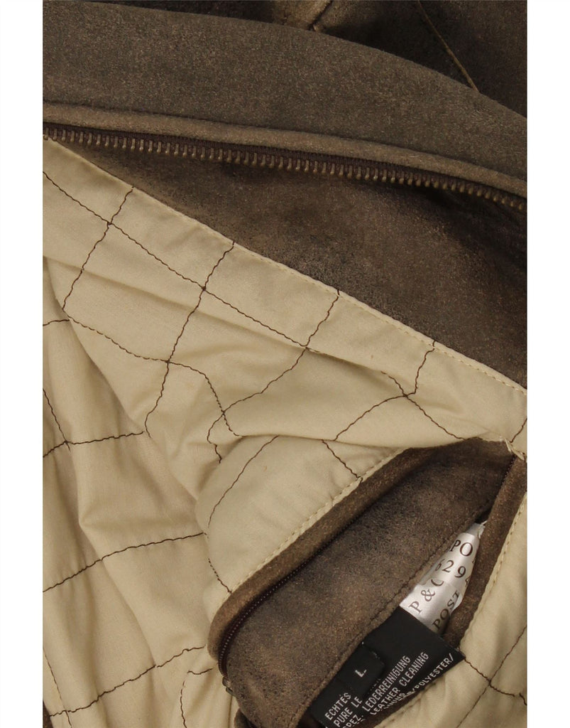 MONTEGO Mens Leather Jacket UK 40 Large Grey Leather Vintage Montego and Second-Hand Montego from Messina Hembry 
