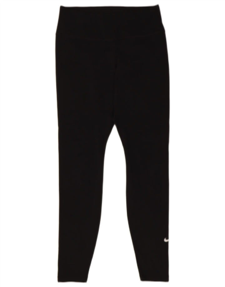 NIKE Womens Dri Fit Leggings UK 12 Medium  Black Polyester