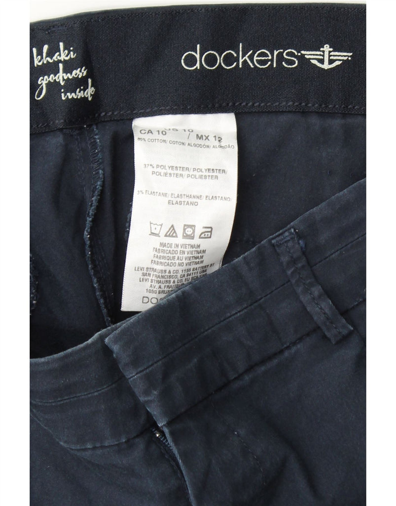 DOCKERS Womens Straight Capri Trousers US 10 Large W32 L20 Navy Blue Vintage Dockers and Second-Hand Dockers from Messina Hembry 