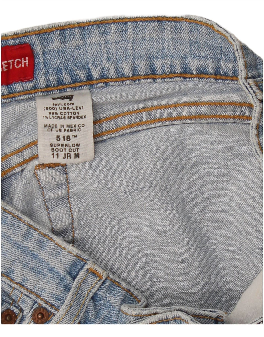 Levi's Womens 518 Super Low Denim Shorts Medium W32 Blue Cotton