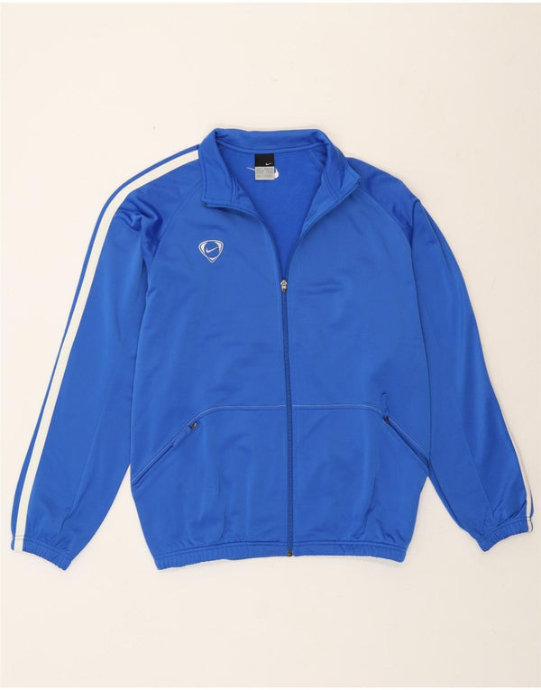 Nike Mens Tracksuit Top Jacket UK 38/40 Medium Blue Colourblock Polyester