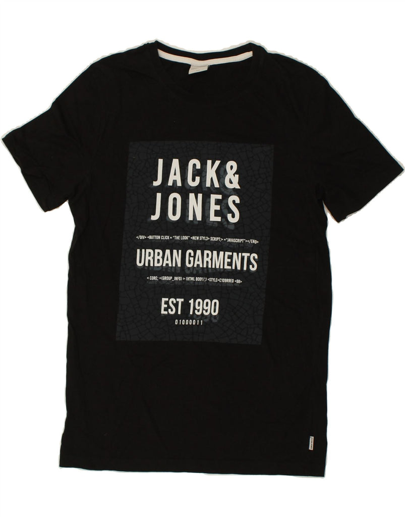 JACK & JONES Mens Graphic T-Shirt Top Small Black Cotton | Vintage Jack & Jones | Thrift | Second-Hand Jack & Jones | Used Clothing | Messina Hembry 