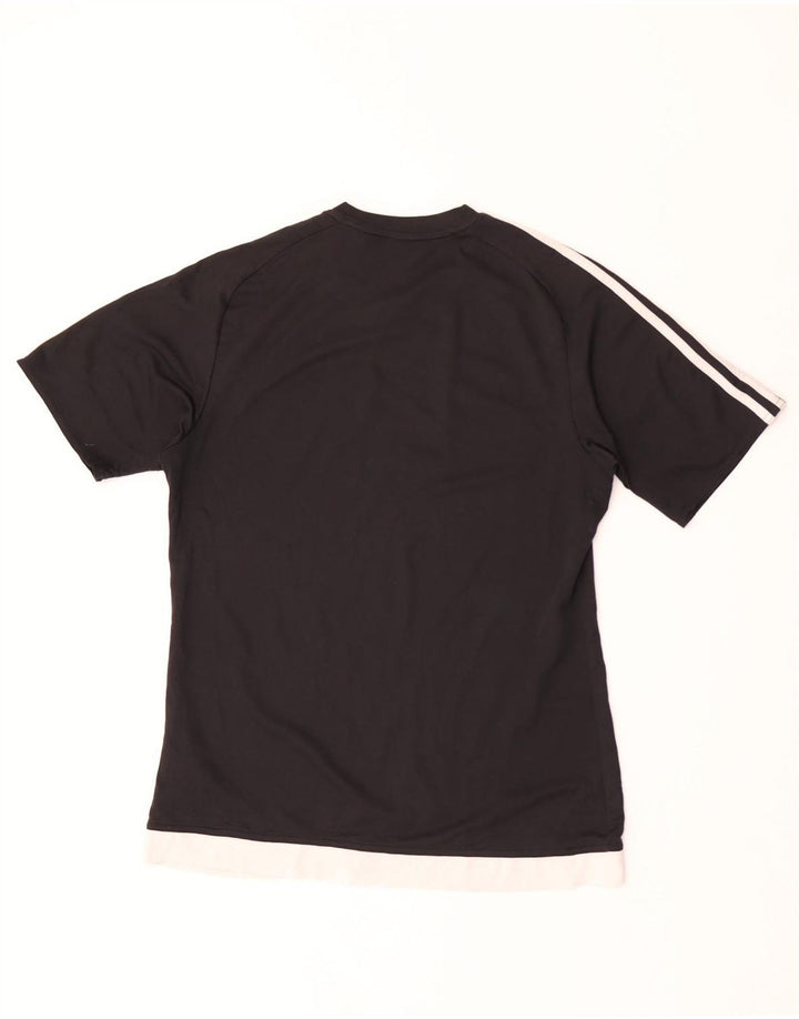 Adidas Womens Climalite T-Shirt Top UK 14 Medium Black Polyester