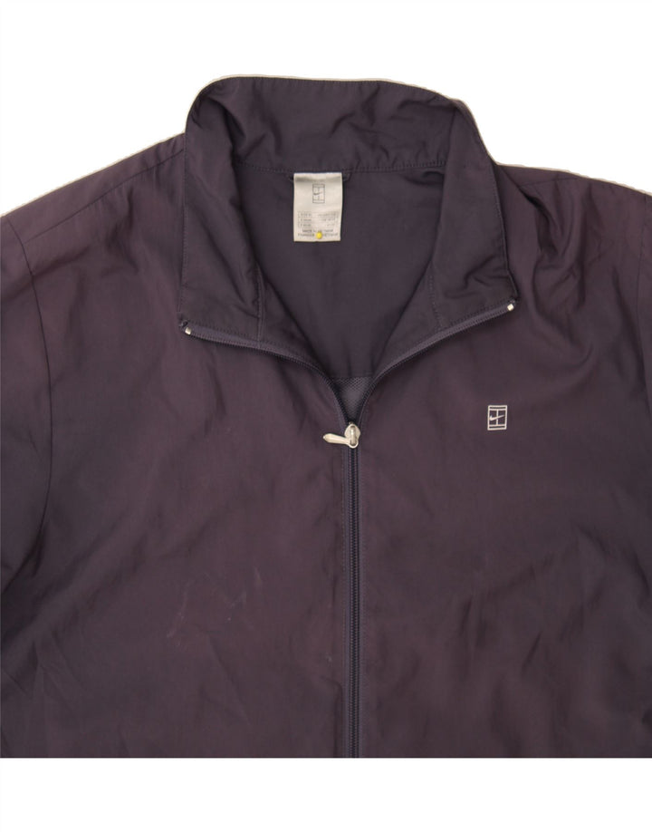 NIKE Womens Tracksuit Top Jacket UK 16/18 Large Navy Blue Polyester Vintage Nike and Second-Hand Nike from Messina Hembry 