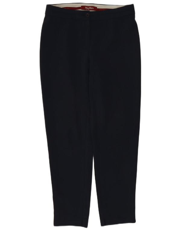 Max Mara Womens Slim Casual Trousers UK 8 Small W28 L27 Navy Blue
