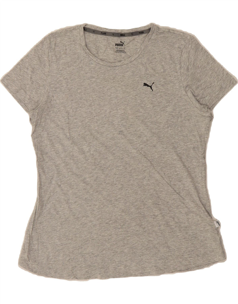 PUMA Womens T-Shirt Top UK 14 Large Grey Cotton Vintage Puma and Second-Hand Puma from Messina Hembry 