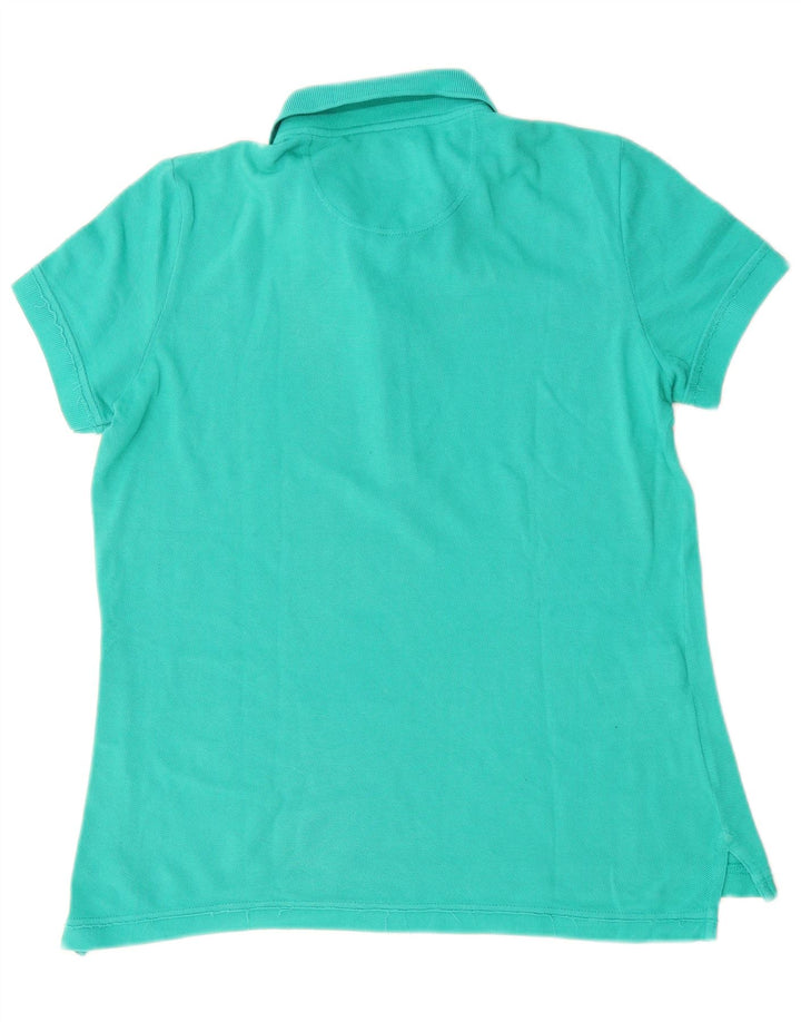 LACOSTE Womens Polo Shirt Size 42 Large Turquoise Cotton