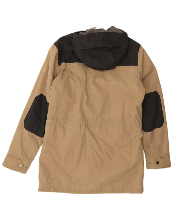 Jack Wolfskin Mens Hooded Parka Jacket UK 36/38 Medium Beige Colourblock
