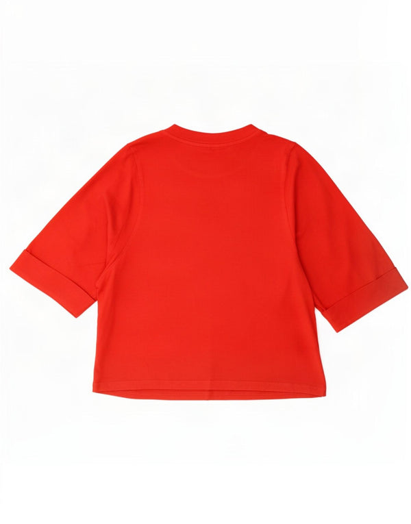 Benetton Womens Top 3/4 Sleeve UK 14 Medium Red