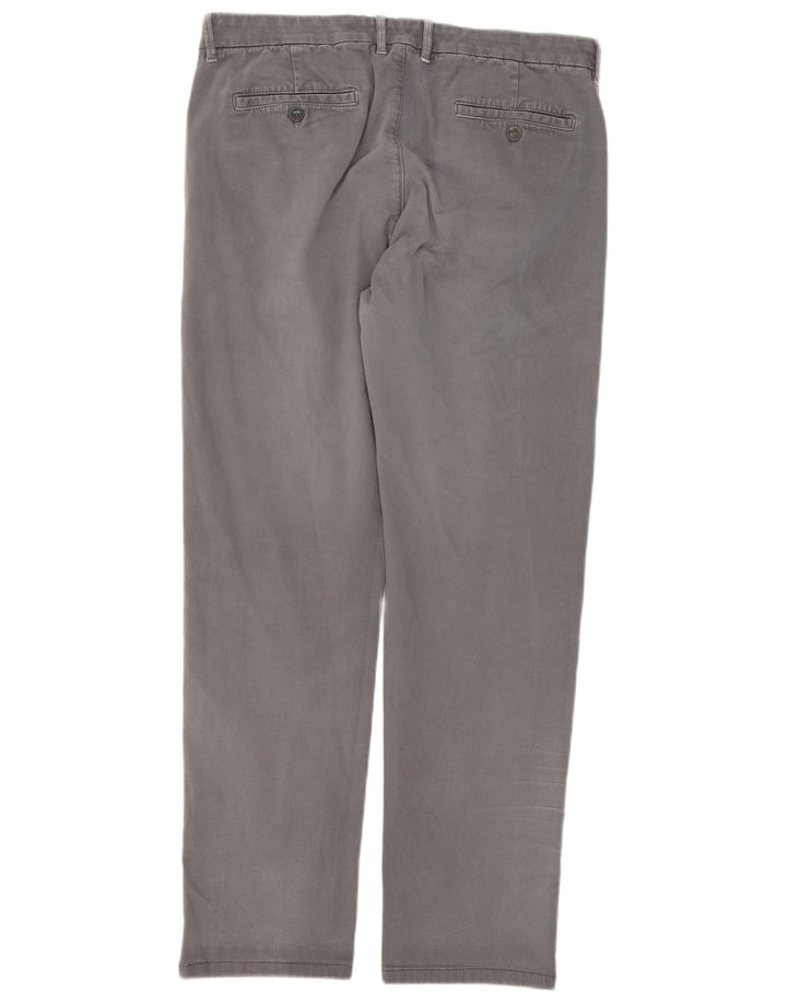 Fay Mens Straight Chino Trousers W36 L31 Grey Cotton
