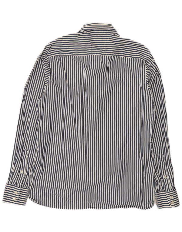 Tommy Hilfiger Mens Shirt Medium Blue Striped Cotton