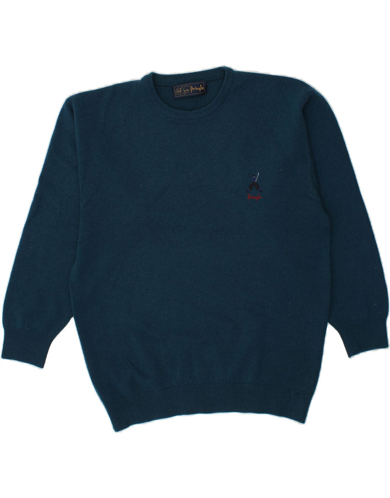 PRINGLE Mens Crew Neck Jumper Sweater Small Blue Wool Vintage Pringle and Second-Hand Pringle from Messina Hembry 