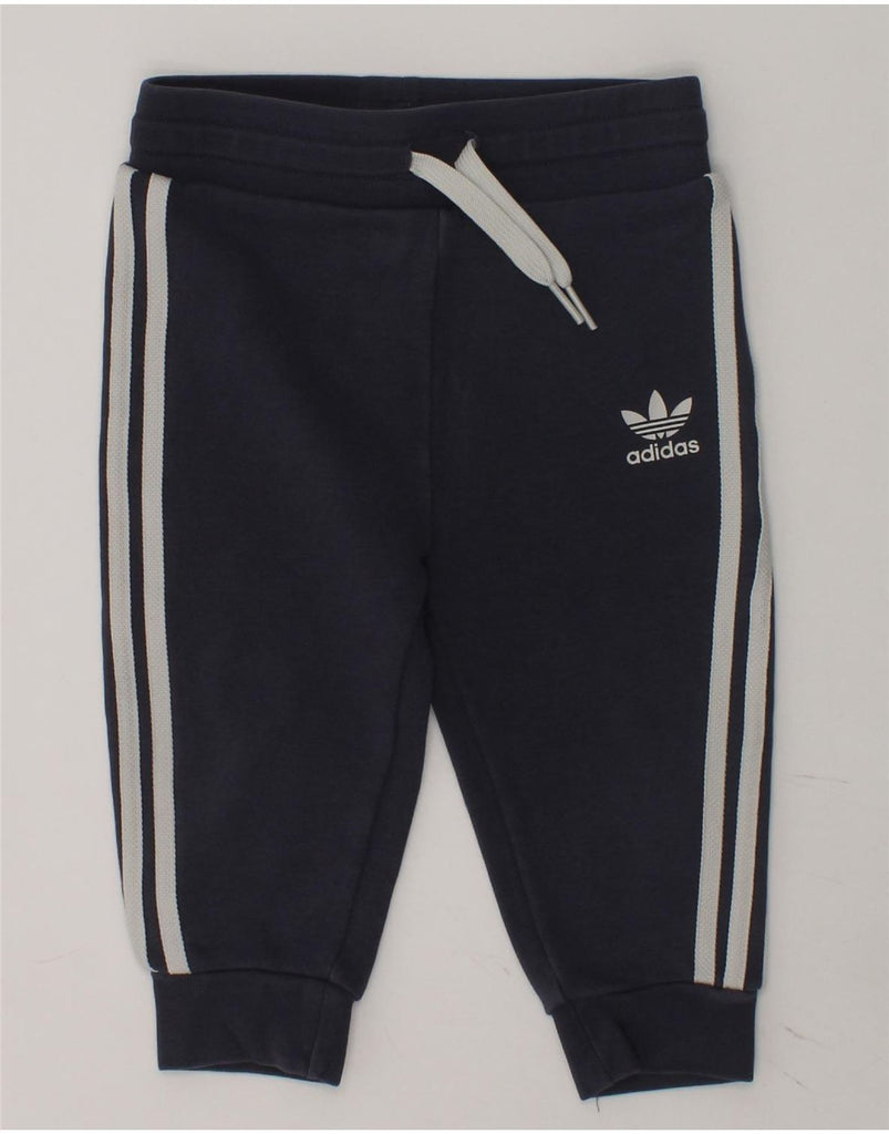 ADIDAS Baby Boys Joggers Tracksuit Trousers 9-12 Months Navy Blue Cotton | Vintage Adidas | Thrift | Second-Hand Adidas | Used Clothing | Messina Hembry 