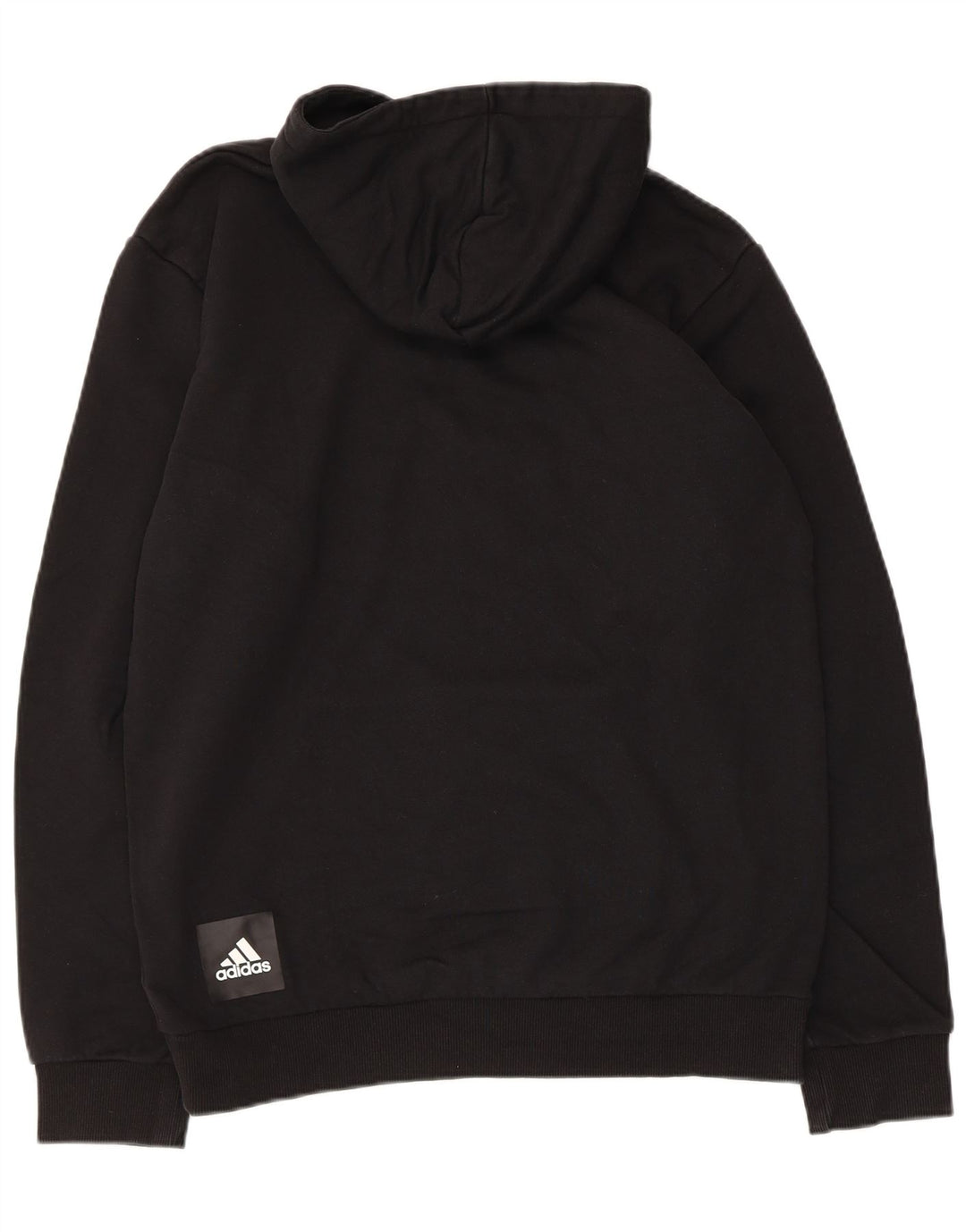 ADIDAS Mens Hoodie Jumper Medium Black Cotton