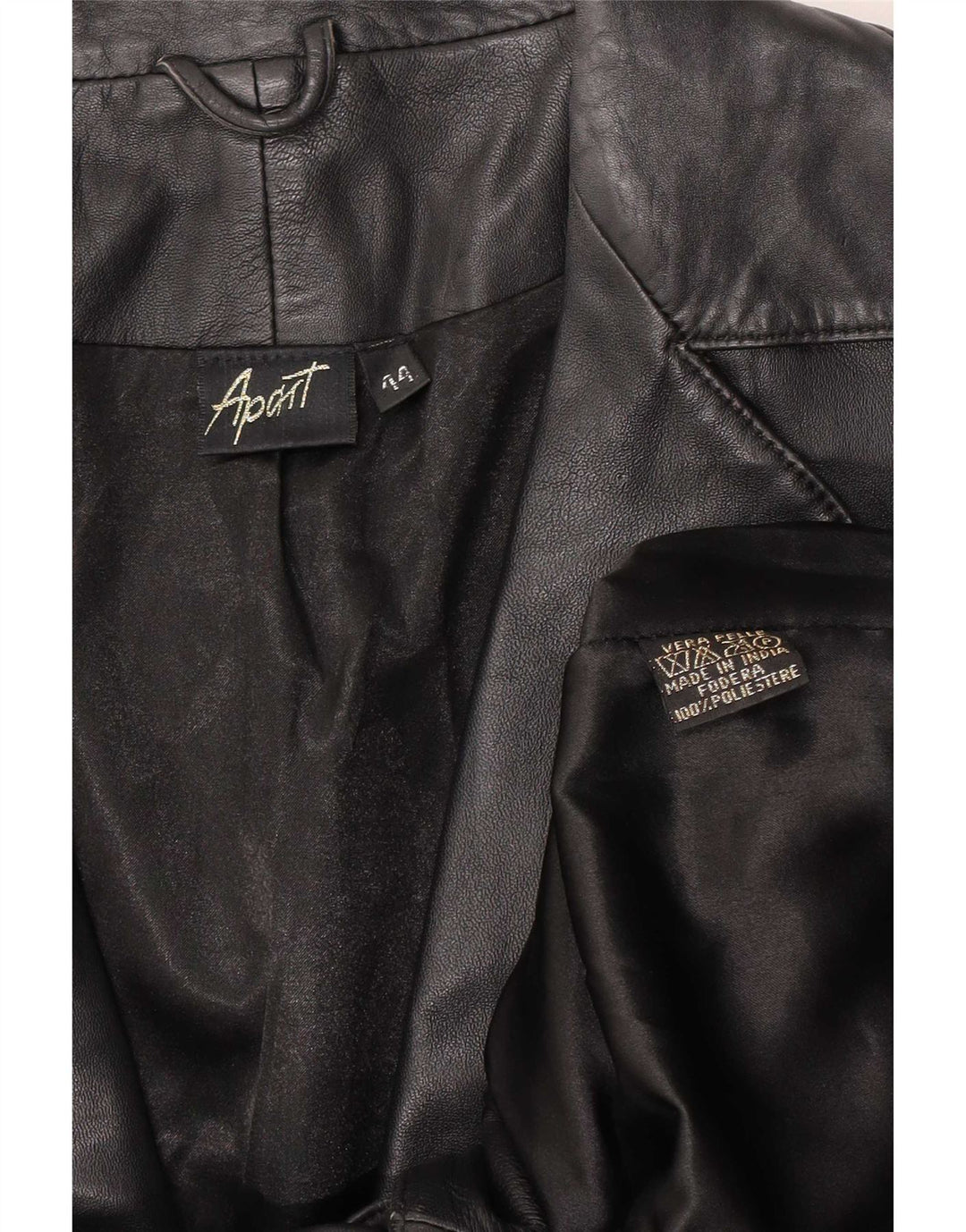 Apart Womens 1 Button Leather Blazer Jacket IT 44 Medium Black
