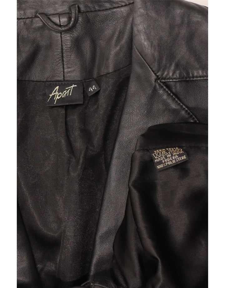 Apart Womens 1 Button Leather Blazer Jacket IT 44 Medium Black
