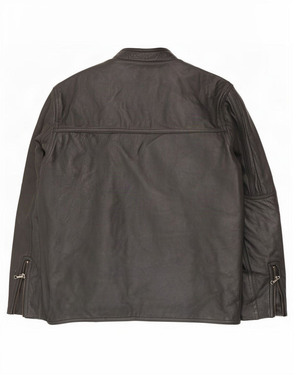 Vintage Mens Leather Jacket UK 46 3XL Black