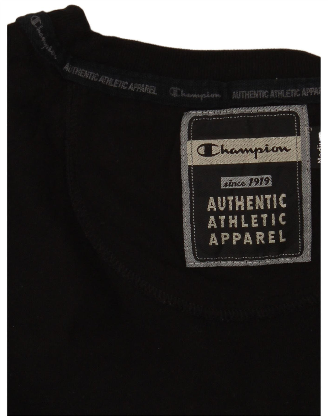 Champion Mens Top Long Sleeve Medium Black