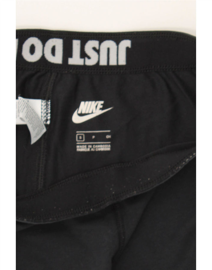 NIKE Womens Graphic Leggings UK 8 Small Black Cotton Vintage Nike and Second-Hand Nike from Messina Hembry 
