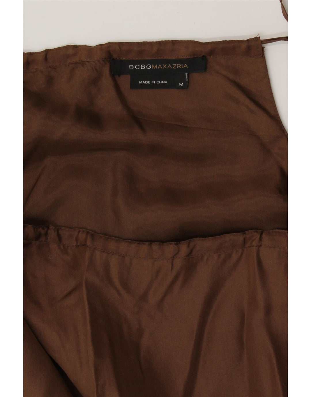 BCBGMAXAZRIA Womens Asymmetrical Skirt Medium W30 Brown Silk